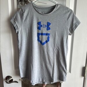 Girls’ Under Armour Gray T-Shirt with Logo - Youth XL